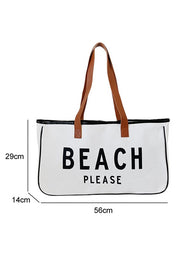 Beach Please BagMake a statement with the Beach Please Canvas Tote Bag, featuring a fun and trendy print that adds a playful touch to your summer ensemble. Crafted from high-quality canvas material, this tote bag offers durability and long-lasting use, ma