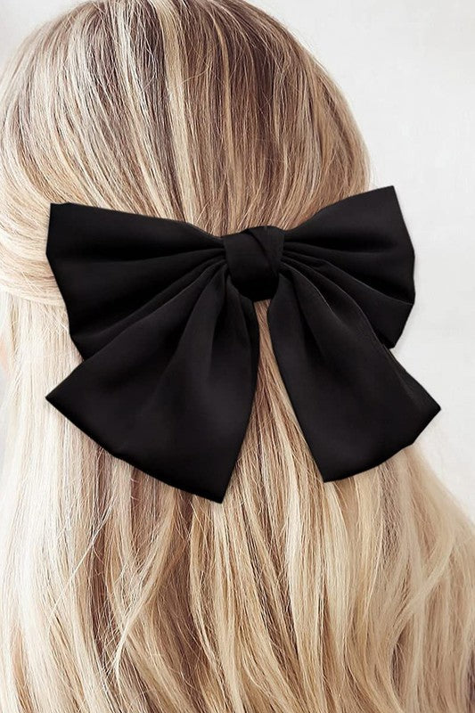 Oversized Silk Bow Hair Clip - FINAL SALE