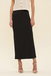 Valeria High Waist Side Slit Midi Pencil Skirt