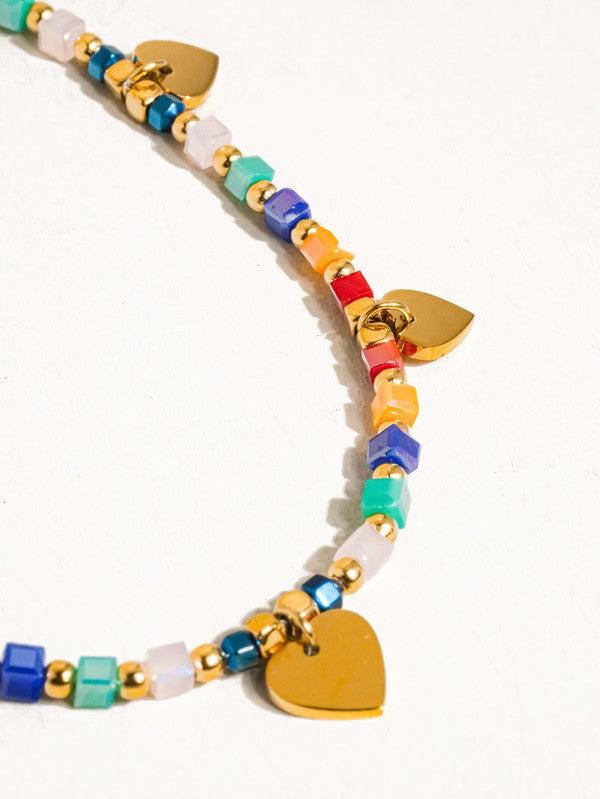 Archie Beaded Heart Necklace