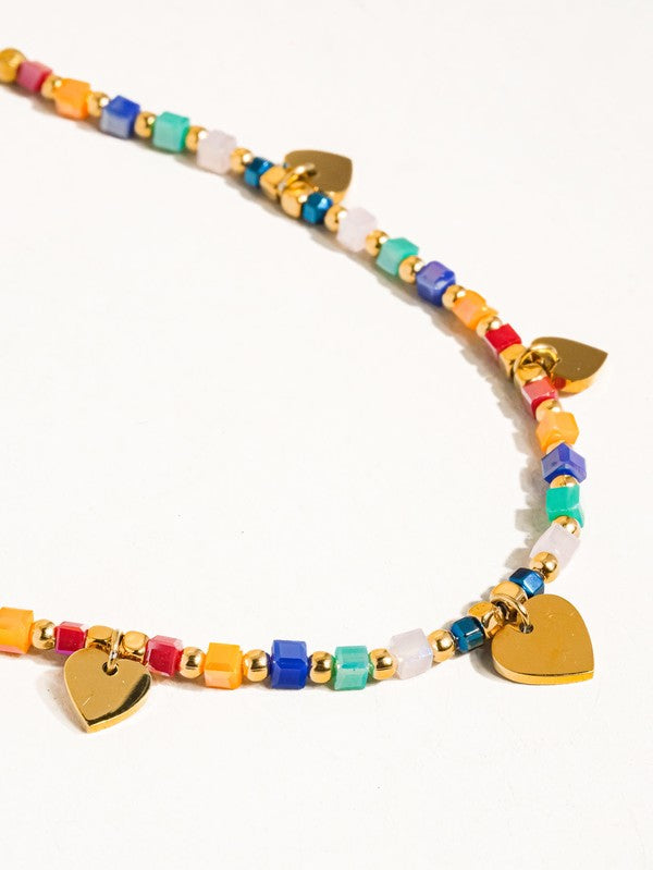 Archie Beaded Heart Necklace