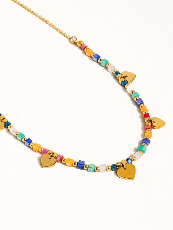 Archie Beaded Heart Necklace