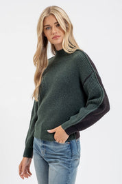 Mariana Colorblock Mock Neck Knit Sweater