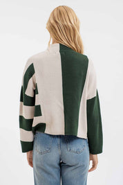 Alessia Stripe Colorblock Mock Neck Sweater - FINAL SALE