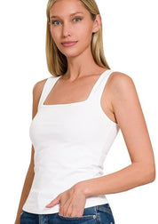 Chloe Square Neck TankThe Chloe Square Neck Top is a must-have for your summer wardrobe! This cotton cropped top features a chic square neckline and a flattering, fitted silhouette. Crafted from high-quality cotton, it ensures comfort and durability for e