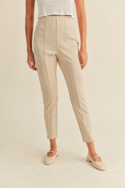 Bree Suede Pant - FINAL SALEWith an elastic waist and zippered ankle, these soft and stretchy pull on pants are sure to keep you comfy all day. Featuring a front darting detail and a classic silhouette, these pants are perfect for your office and out of o