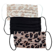 Cotton Face Mask 3pk - Leopard - FINAL SALE• 100% cotton face mask 3pc set in 3 assorted patterns– • Soft cotton material • Washable & reusable • Comfortable & easy to wear • One size fits most Product info: 6.75" length x 3.75 ” width | 3 cotton layers H