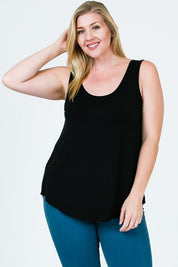 Curve Classic Tank - FINAL SALEPRODUCT DESCRIPTION: This classic round neck tank top is a wardrobe staple. Emmas Closet is a staff & customer favourite, known for their soft and comfy fabrics that wear and wash oh so well! Made of a stretchy rayon modal f