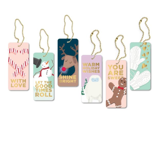 Holiday Gift TagsIncluded are 6 tags printed on premium, ultra-thick satin-coated card stock with foil details. Write your own custom message on the backHoliday Gift Tags}Style BarInklings PaperieStyle Bar