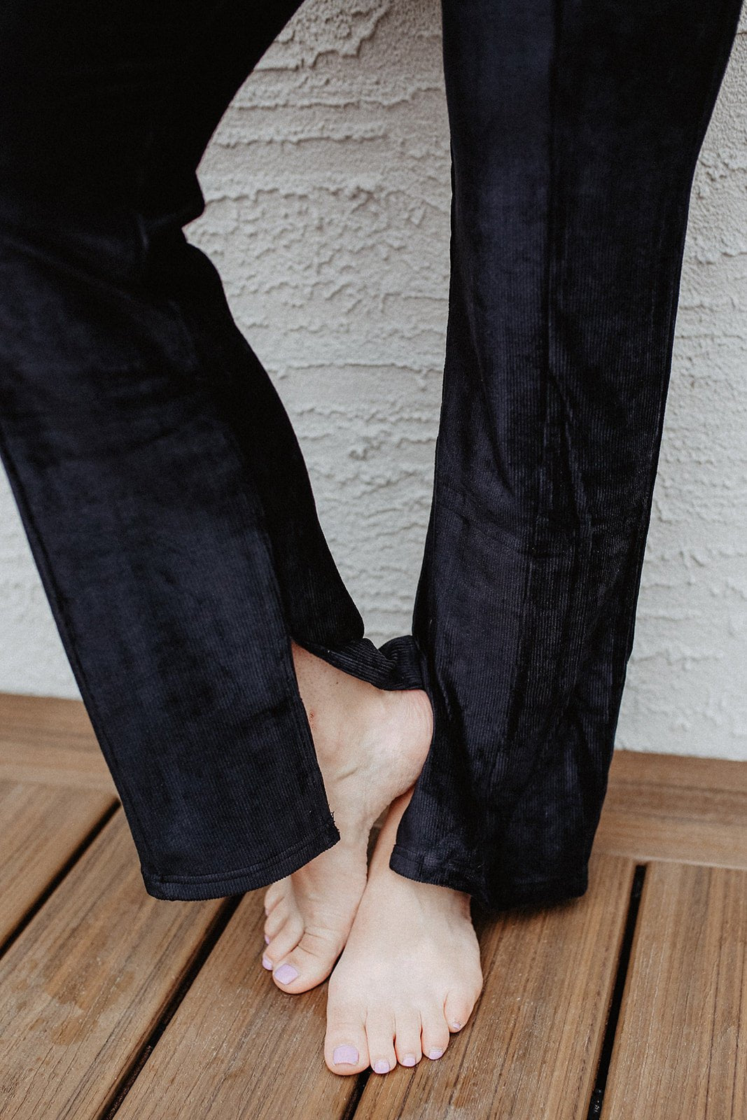 Raven Split Hem PantThe perfect blend of trendy and comfy. Made of a soft brushed corduroy fabric, these pants feature a high rise elastic waist. With plenty of stretch to keep you comfy throughout the day, you'll never want to take them off! Featuring a