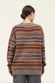 Stop Stripe Sweater - FINAL SALEA classic fall print in a cozy, oversized knit! Perfect on its own or layered over a turtleneck or over a blazer for some added cozyness. SIZE & FIT Fit: This garment fits true to size.Fabric: Stretch FabricLength: Size S m