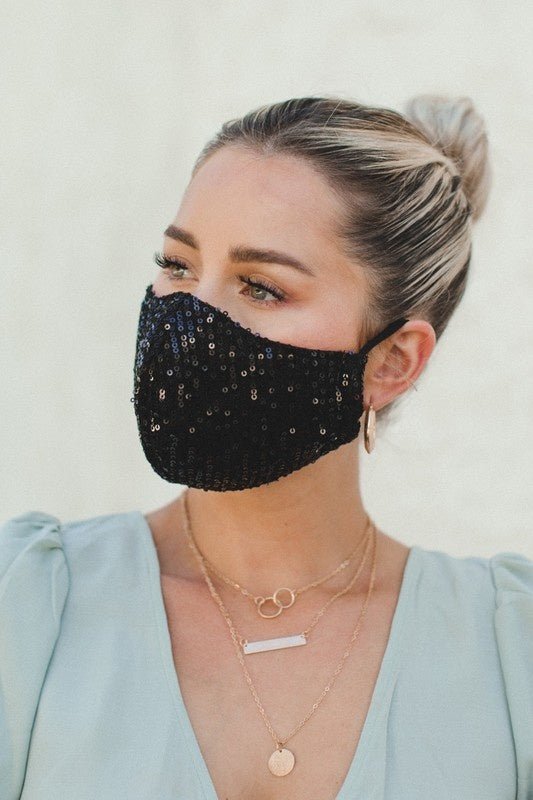 Venice Sequin Mask - FINAL SALEHoliday face masks, reusable, 2 layers, non-medicalVenice Sequin Mask - FINAL SALE}Style BarSpace 46Style Bar